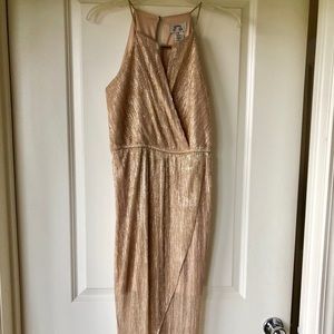 Gold Spaghetti Strap Dress